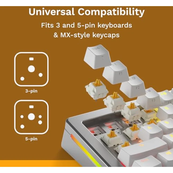 Glorious Panda Standard Switches, mechanisch, taktil, 5-Pin, 50g - lubed, 36 Stück – Bild 5