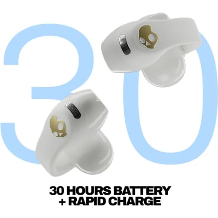 Skullcandy Push 720 Open, Drahtlose Bluetooth Open-Ear-Ohrhörer mit wasserdichtem Clip-On-Design, 30 Stunden Akkulaufzeit und Mikrofon für iPhone & Android - Knochen – Bild 3