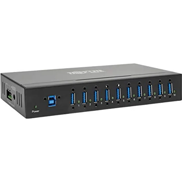 TrippLite by Eaton 10-Port Industrie-USB 3.x (5Gbps) Hub - 20 kV ESD Immunität, Metallgehäuse, Montierbar