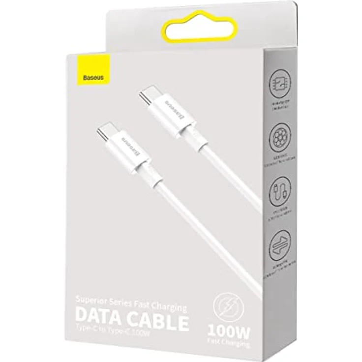 Baseus Superior Series USB-C auf USB-C Kabel, Schnellladung 100W (5A, 20V), 2m, weiß – Bild 8