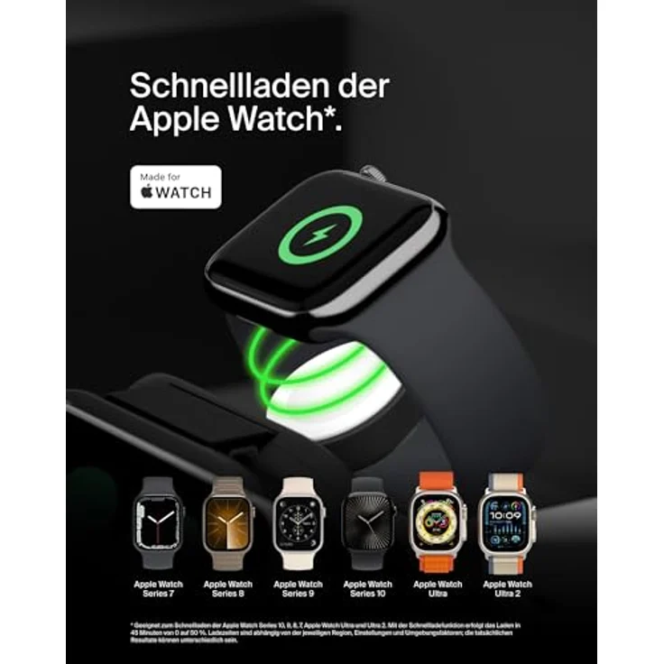 Belkin BoostCharge Pro 3-in-1 Reise Ladestation - Qi2-zertifiziert, 15W MagSafe Ladegerät für iPhone, Apple Watch und AirPods – Bild 4