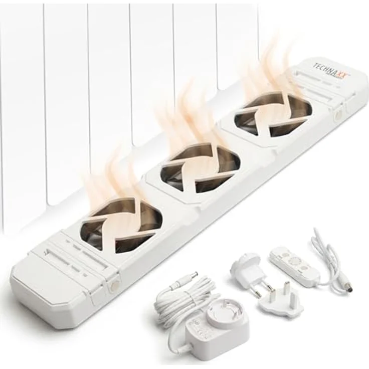 Technaxx TX-302, Heizkörperventilator zur Optimierung der Wärmeverteilung, weiss, mit Temperatursensor und leisen Betrieb – Bild 2