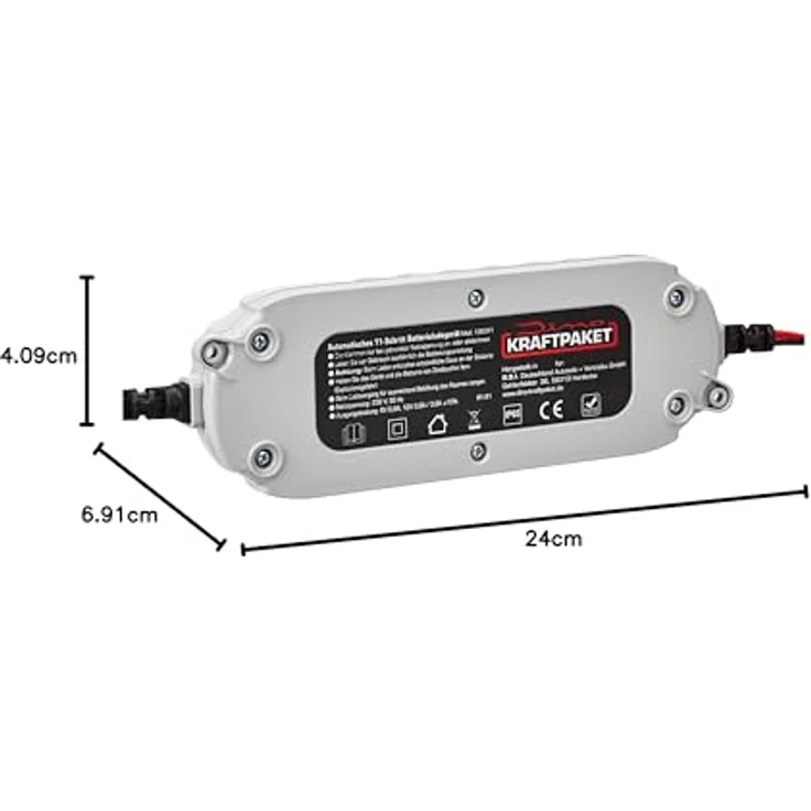Dino KRAFTPAKET 136311 Automatikladegerät, vollautomatisches 11-Schritt 6V/12V mit sechs Ladeprogrammen, IP65 Schutzklasse – Bild 5