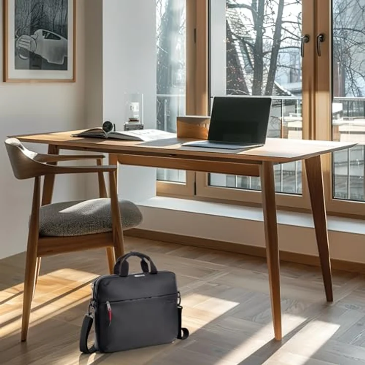 Miquelrius Aktentasche mit gepolstertem Laptopfach, Notebooktasche, Wasserabweisend, Schwarz – Bild 9
