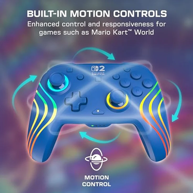 Turtle Beach Afterglow Wave Wireless RGB Gaming Controller für Nintendo Switch 2, blaue Beleuchtung, 20 Stunden Akkulaufzeit, TMR Sensortechnologie – Bild 8