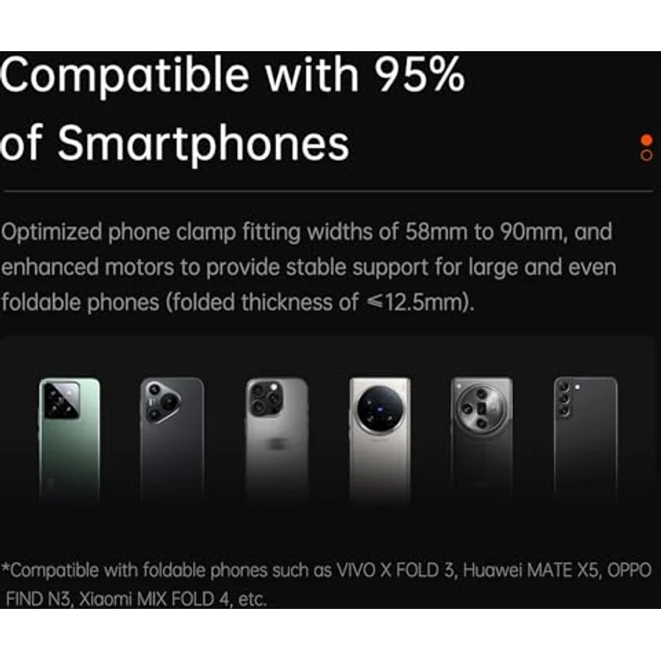 Hohem iSteady M7 AI Tracking Smartphone Gimbal 3-Achse-Telefonstabilisator mit 1,4-Zoll-OLED-Touchscreen-Magnetic, Fülllicht, Verlängerungstab für iPhone und Android-Videoaufzeichnung, RGB- und CCT-Fülllicht, Fernbedienung, Akkulaufzeit 12 Stunden, Schwarz – Bild 5