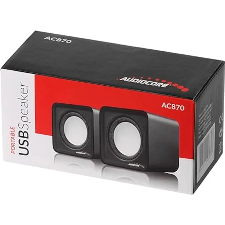Audiocore AC870 Kompakt Stereo-Lautsprecher 2.0 PC 2x3 Watt RMS Schwarz – Bild 11