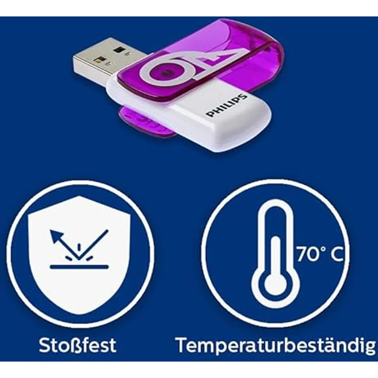 Philips USB 2.0 64GB Vivid Edition Purple 2-Pack  – Bild 9