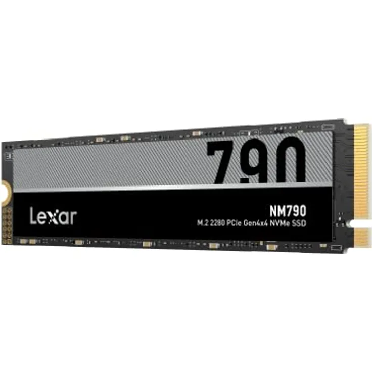 Lexar NM790 4TB SSD, M.2 2280 PCIe Gen4x4 NVMe 1.4 interne SSD, bis zu 7400MB/s lesen, bis zu 6500MB/s Schreiben, internes Solid State Drive für PS5, PC, Laptop, Gamer, Profis (LNM790X004T-RNNNG)