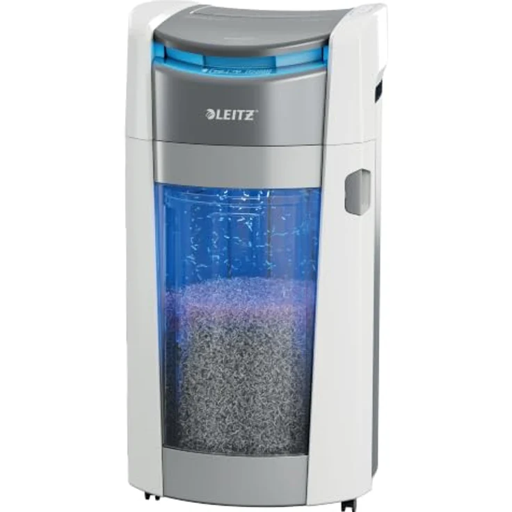 LEITZ IQ OptiMax Autofeed Office Pro 600, Aktenvernichter mit Partikelschnitt P-5, 55 dB, 50 l Auffangbehälter, bis 600 Blatt – Bild 1