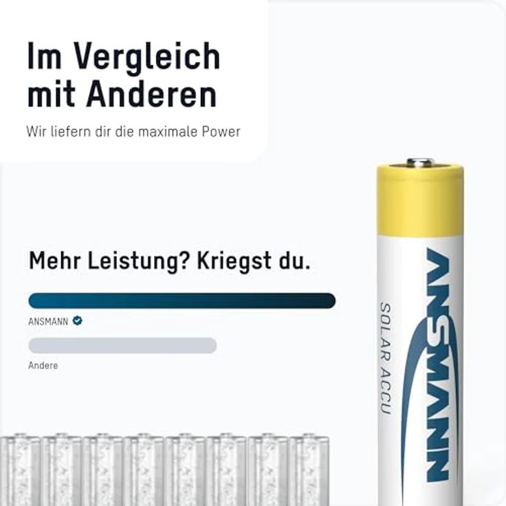 ANSMANN Akku AA Mignon 800 mAh 1,2V NiMH für Solarlampe 2 Stück - Wiederaufladbare Batterien mit geringer Selbstentladung maxE - Solar Akkus ideal für Solarleuchte im Garten - Rechargeable Battery – Bild 6