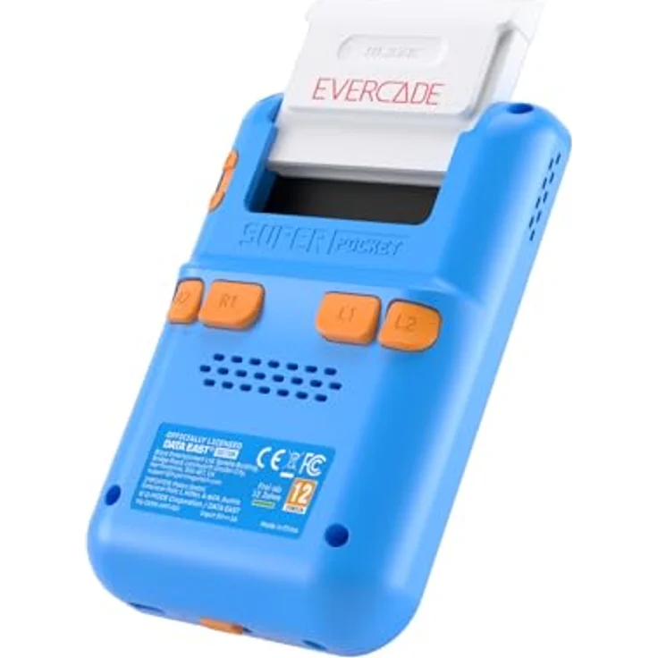 BLAZE EVERCADE DATA EAST SUPER POCKET, Handheld-Konsole mit 18 vorinstallierten Arcade-Spielen, 2,8 Zoll IPS Display, USB-C-Laden, 4+ Stunden Akkulaufzeit – Bild 3