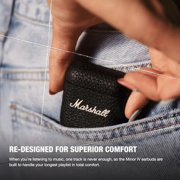 Marshall Minor IV Bluetooth Kopfhörer, Ohrhörer – Schwarz - Legendärer Marshall Sound, über 30 Stunden kabellose Spieldauer – Bild 4