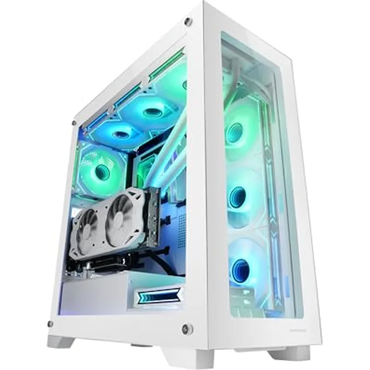 MARSGAMING MC-XP, Custom E-ATX Gehäuse, Full Liquid Cooling Support, XXL Gaming Tower, USB 3.0, Weiß