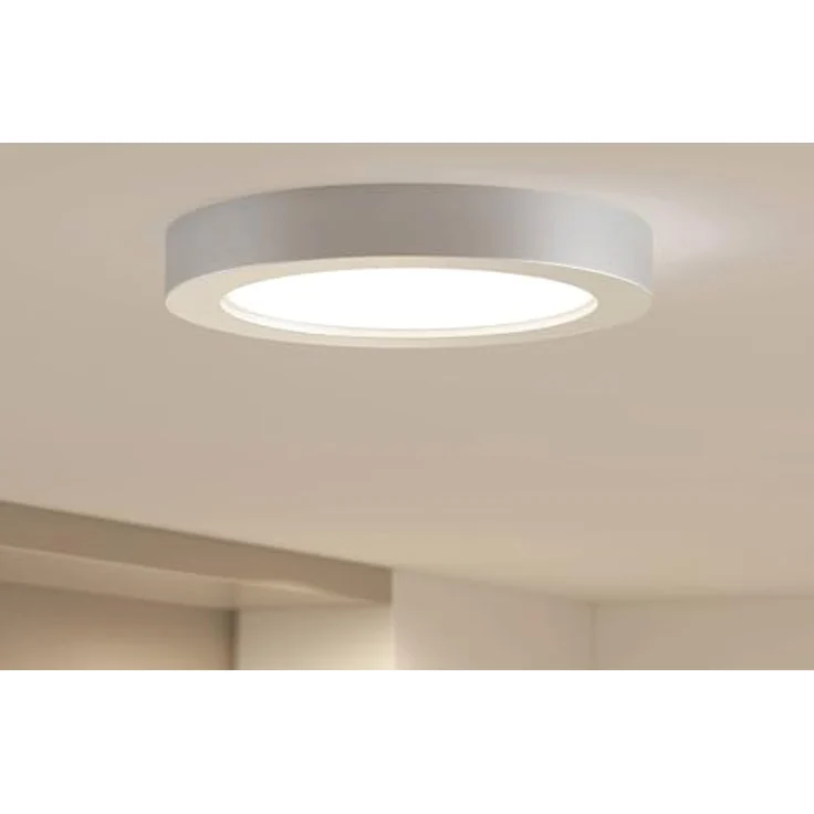 PRIOS LED Deckenleuchte 'Edwina' (Modern) in Alu aus Aluminium für Badezimmer - Energiesparende Lampe mit hochwertigen Leuchtmitteln, 1 flammig – Bild 2
