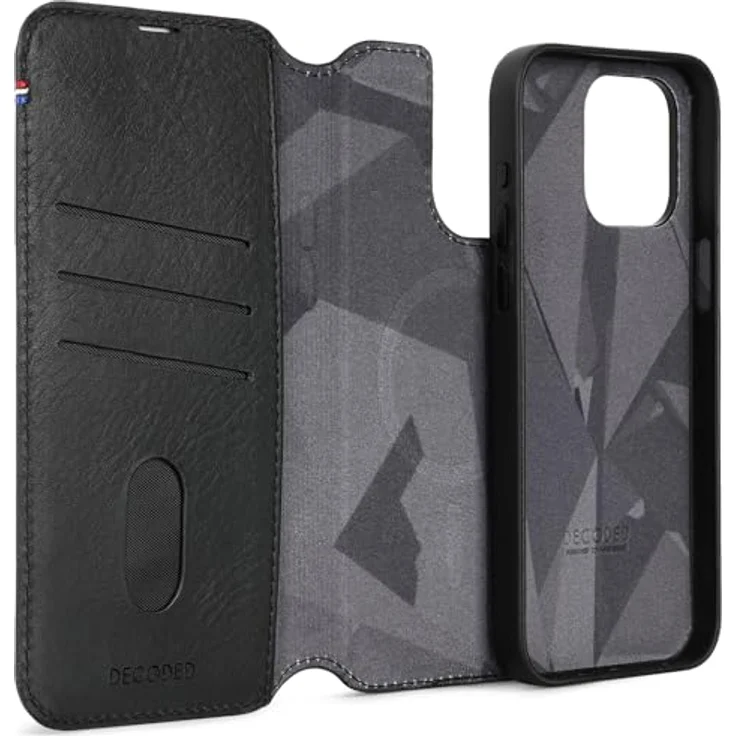 Decoded 2-in-1 Abnehmbare Schutzhülle für Apple iPhone 15 Pro Max - Hochwertiges Europäisches Leder - Kartenhalter Hülle - Lederhülle - MagSafe-Kompatibel - Microfiber Lining - Schwarz – Bild 4