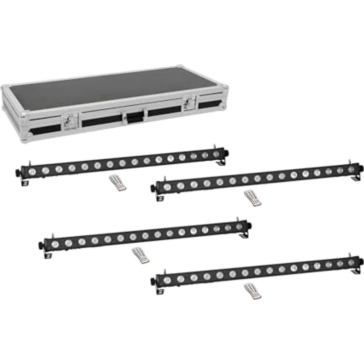 EUROLITE Set 4x LED PIX-16 QCL Leiste + Case | Spezialprodukt - Beleuchtung für Show-Effekte