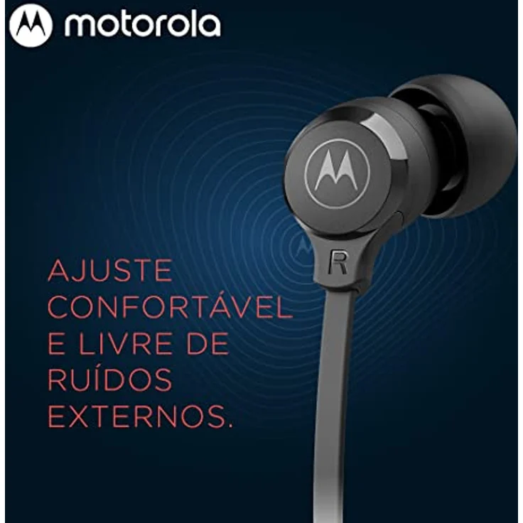 Motorola Sound Earbuds 3-S | In-Ear-Kopfhörer mit Mikrofon | Anti-Tangle-Kabel, tiefem Bass und ergonomischem Design mit bequemer Passform | 3,5 mm | Schwarz – Bild 3