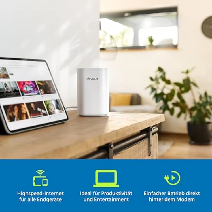 devolo WiFi 7 BE6500 Router, WLAN-Router für Glasfaser und Kabel, bis zu 6.500 Mbit/s, 2,5 Gbit/s LAN, weiß – Bild 3