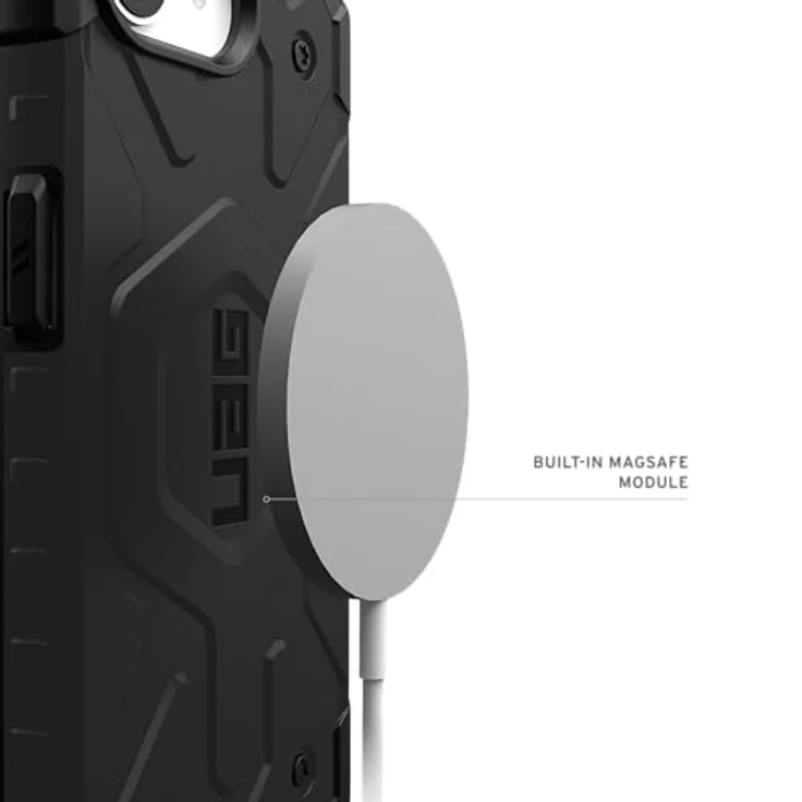 URBAN ARMOR GEAR Pathfinder MS Hülle für Apple iPhone 16E, Schwarz, Fallschutz nach Militärstandard, Wireless Charging/Magnetisches Aufladen kompatibel – Bild 3
