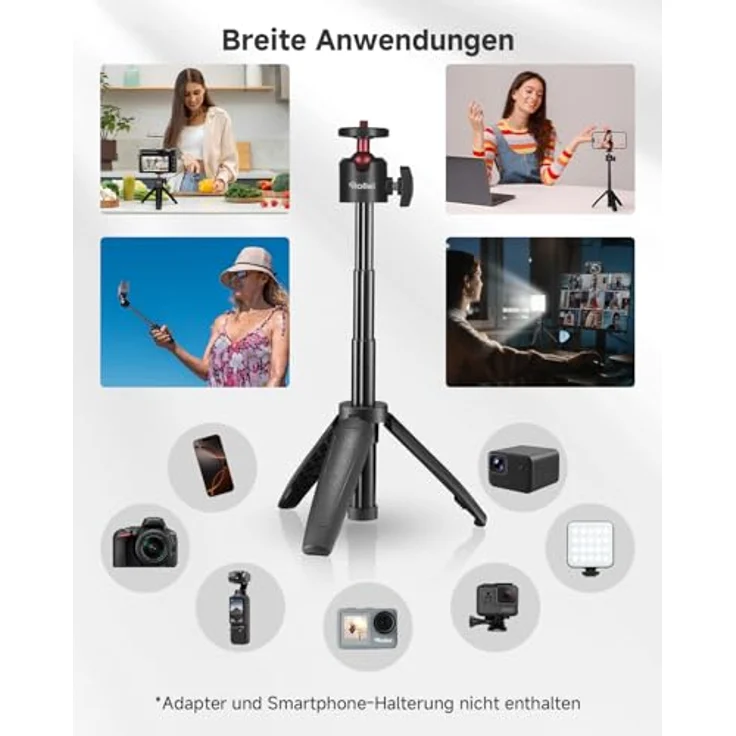 Rollei Ministativ Comfort Desktop, Tischstativ mit 360° Kugelkopf für DSLR,DSLM und Kompakt-Kameras. – Bild 8