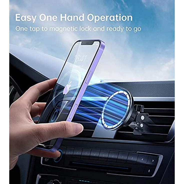 Seadmit 16 Starker Magnet Handyhalterung Auto Lüftung, 360°Drehbarer Magsafe Autohalterung, Geeignet Für iPhone 14 13 12 Samsung Huawei und Andere Mobiltelefone – Bild 4