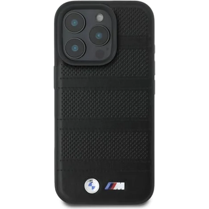 BMW Smartphone-Hülle BMW Apple iPhone 16 Pro Hardcase Perforated Stitched Line MagSafe aus ökologischem Leder mit TPU-Seiten, metallischem BMW-Logo und M Power-Emblem – Bild 3