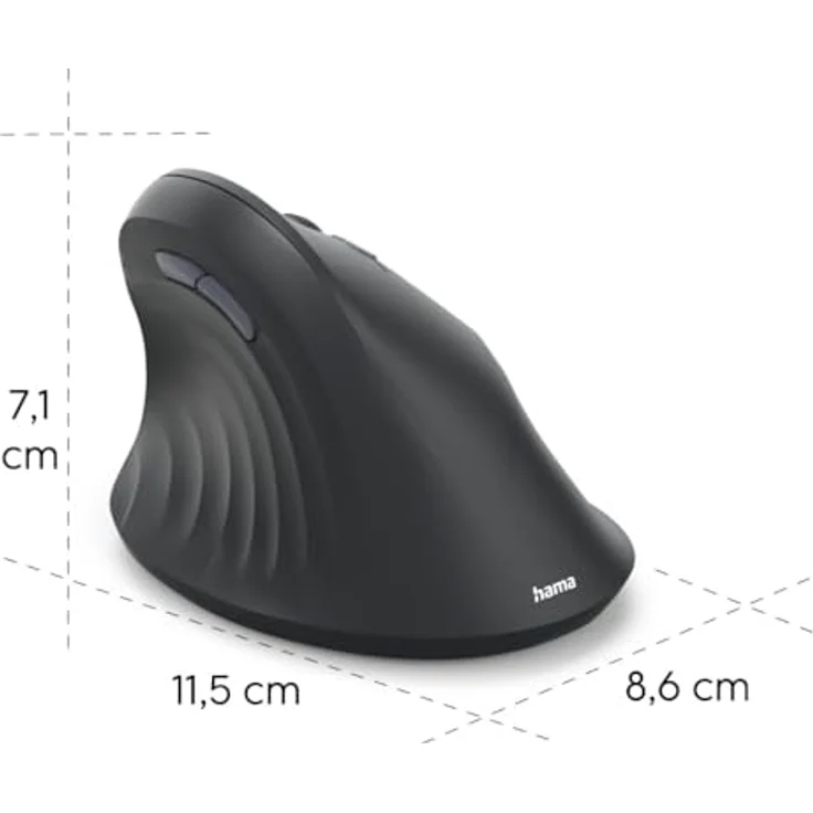 Hama EWM-500R, Ergonomische Funk-Maus mit 1800 DPI, 7 Tasten, schwarz – Bild 6