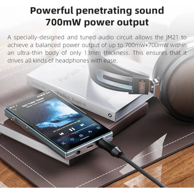 JadeAudio /FiiO JM21 Hi-Res Music Player MP3 mit Snapdragon 680, Bluetooth WiFi USB DAC 12.5H Spielzeit (Himmelblau) – Bild 3