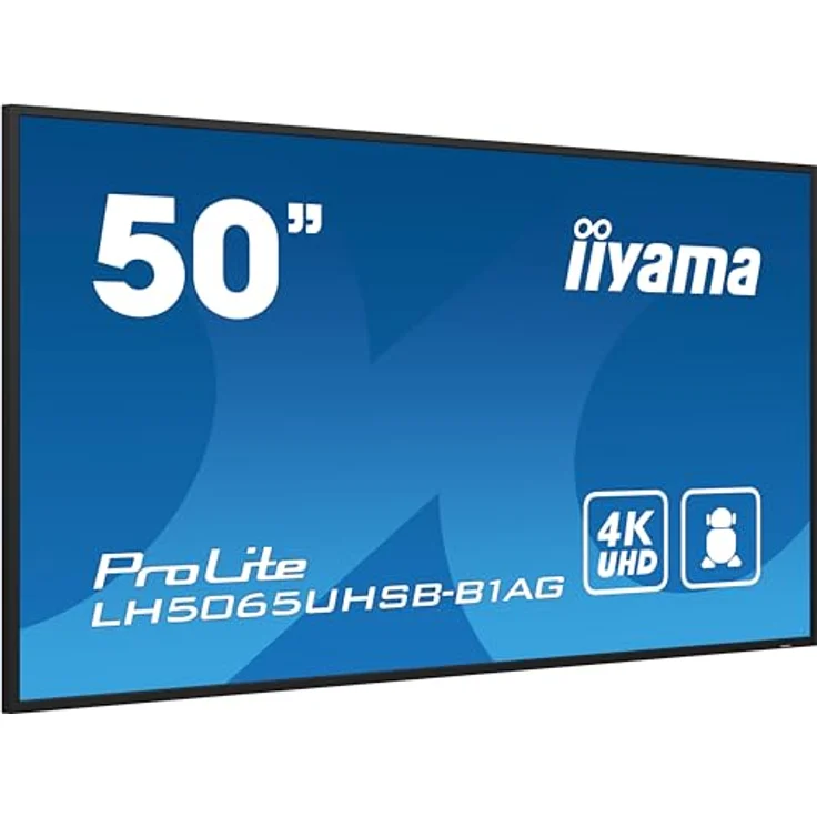 iiyama Prolite LH5065UHSB-B1AG 125,7cm 49,5" Digital Signage Display VA LED Panel 4K UHD HDMI DP USB2.0 RS-232c RJ45 Audio-Out Mediaplayer Android-OS WiFi 24/7 800 cd/m² schwarz – Bild 1