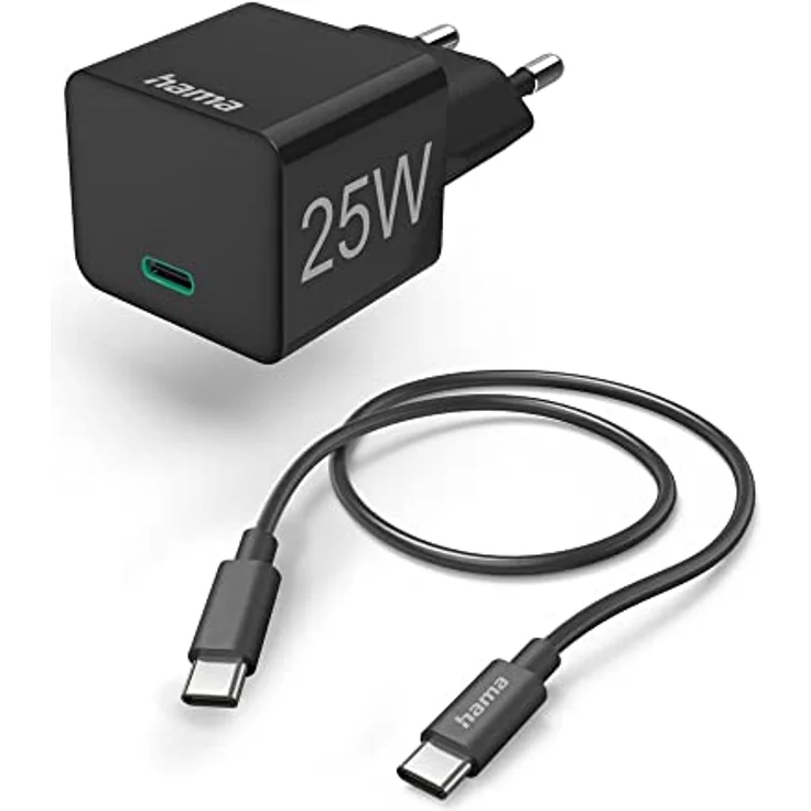 Hama 201623 Schnellladegerät mit 1,5 m Ladekabel USB-C 25 Watt Smartphone Tablet – Bild 1