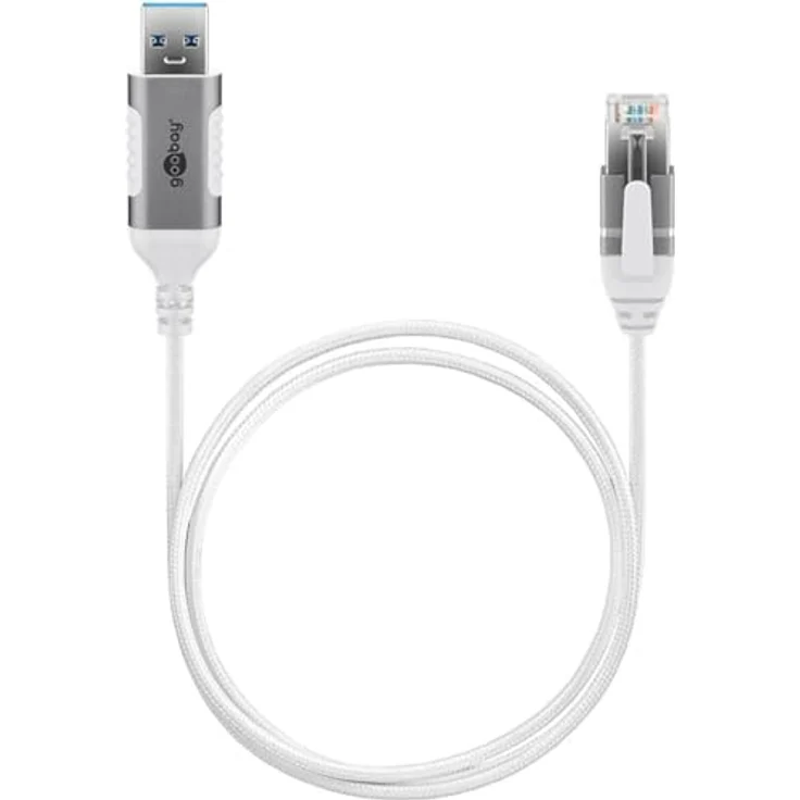 Goobay Ethernet-Kabel USB-A 3.0 auf RJ45 Slim, 5 m, bis zu 1 Gbit/s, weiß – Bild 3