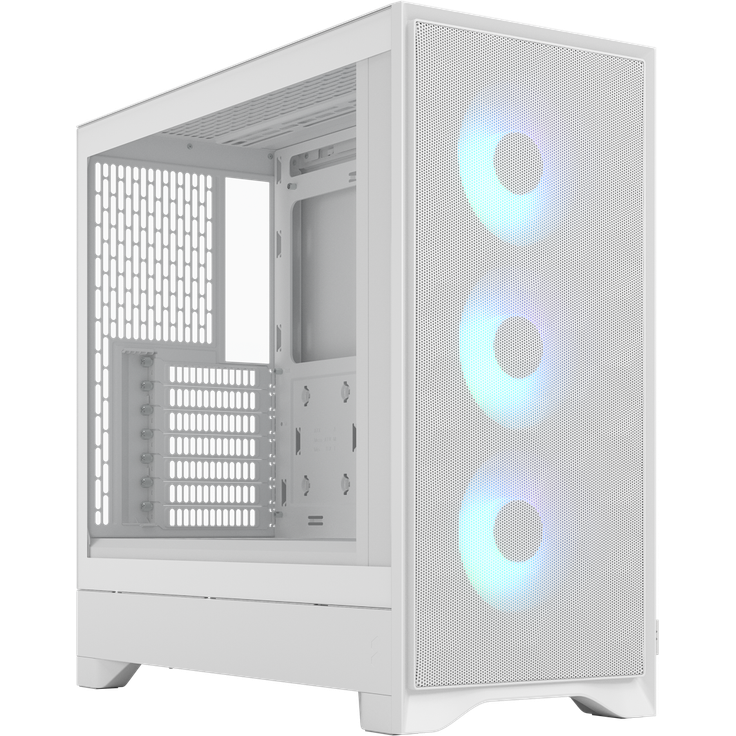 Fractal Design Pop 2 Air White TG RGB, Midi-Tower PC-Gehäuse für Mini-ITX/microATX/ATX, 3 vorinstallierte Lüfter, bis 170 mm CPU-Kühlerhöhe, bis 416 mm Grafikkartenlänge, weiß