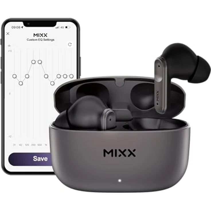 Mixx audio Streambuds Custom 3, True Wireless Kopfhörer mit 300 Minuten Akkulaufzeit, Schwarz – Bild 1