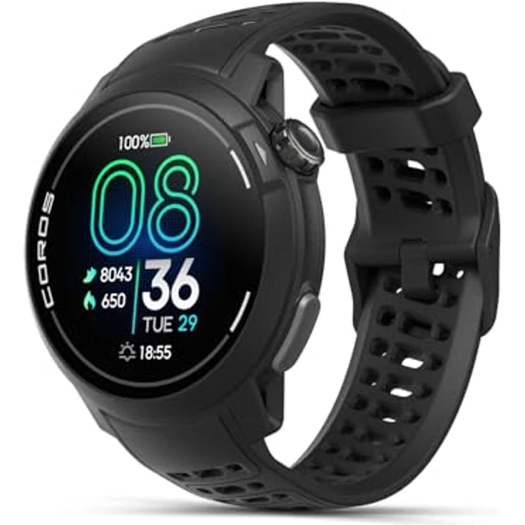 COROS PACE Pro GPS SPORTUHR: 1,3-Zoll-AMOLED-Touchscreen, Unser schnellster Prozessor bisher, 20 Tage Akkulaufzeit, Navigation mit globalen Offline-Karten, Schlaftracking, Laufen, Radfahren, Schwarz – Bild 1
