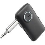 ANSTA Kabelloser Bluetooth 5.0-Empfänger mit CSR-Kern, Schwarz, 15 Stunden Spielzeit und 30 Meter Verbindungsbereich, praktisch