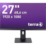 Terra LCD 2748W PV Monitor V3.1 schwarz HDMI DisplayPort USB-C GREENLINE Plus VESA Rahmenloses Design IPS Paneltechnologie Permanentes Hardware Low-Blue-Light 27 Zoll Monitor mit 2560x1440 Pixel Auflösung, vielseitigen Anschlüssen und integrierten Lautsprechern