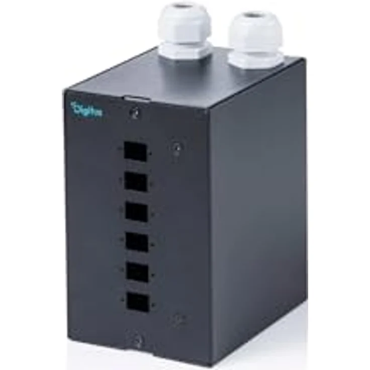 DIGITUS LWL-Hutschienenadapter 6 Port SC Simplex/LC Duplex, Spleißkamm für DIN-Rail Montage, Schwarz – Bild 1
