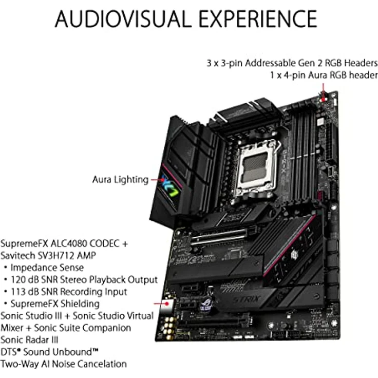 ASUS ROG STRIX B650E-F GAMING WIFI, Mainboard mit PCIe 5.0, WiFi 6E und fortschrittlichem Power-Design für Ryzen-Prozessoren, ATX – Bild 4