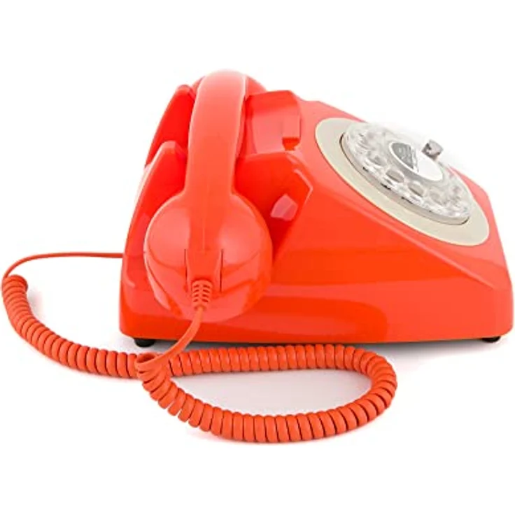 GPO 746ROTARYORA Retro Telefon mit Wählscheibe im 70er Jahre Design - Orange – Bild 6