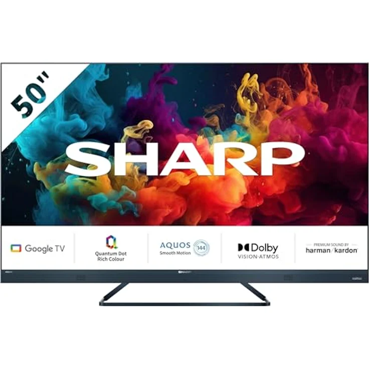 SHARP 50FQ5EG Quantum Dot Google TV 126 cm (50 Zoll) 4K Ultra HD QLED Google TV (Dolby Atmos, Dolby Vision IQ, HDMI 2.1 mit eARC) – Bild 1