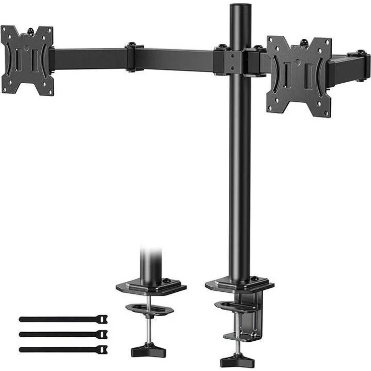 Huanuo HNCM7, Monitor Halterung für 13-30 Zoll Monitore, bis 9 kg pro Arm, VESA 75x75/100x100, C-Mount & Durchsteckmontage