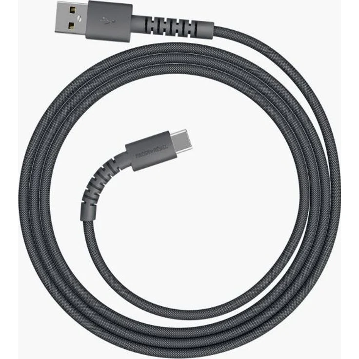 Fresh n Rebel 2ucc071sg, 70cm USB-A auf USB-C Kabel, 18W PD, Silikon, Sturmgrau