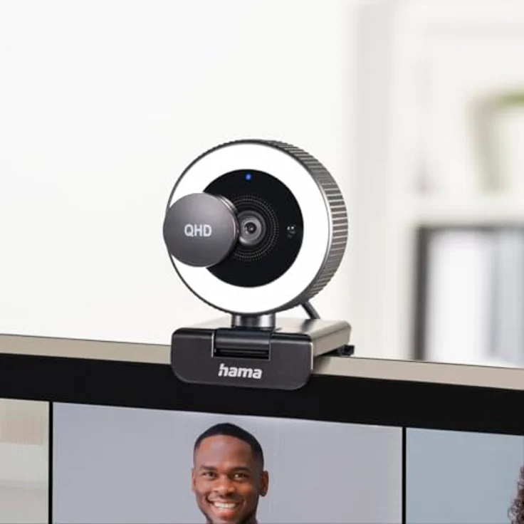 Hama C-850 Pro Webcam 2560 x 1440 Pixel Klemm-Halterung, Standfuß, Stereo-Mikrofon – Bild 3