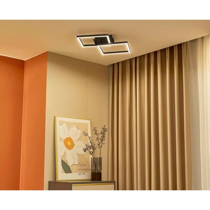 Lucande LED Deckenlampe dimmbar über Wandschalter, LED Deckenleuchte Wohnzimmer 25,5W warmweiß – Bild 3