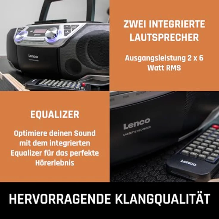 Lenco SCD-720SI Kofferradio Schwarz-Silber (12135606511) – Bild 4