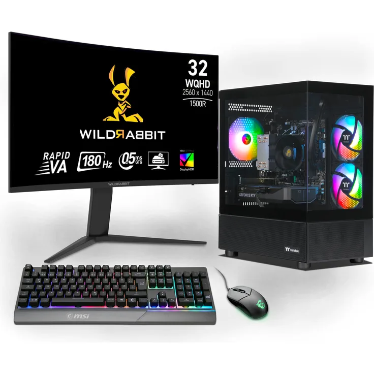 Ankermann Thermal Gaming Bundle, AMD Ryzen 7 8700F, Nvidia GeForce RTX 5060 Ti 16GB, 16GB DDR5 RAM, 1TB NVMe SSD, Windows 11, WLAN, 32 Zoll WQHD Monitor, MSI VIGOR GK30 Combo, Libre Office