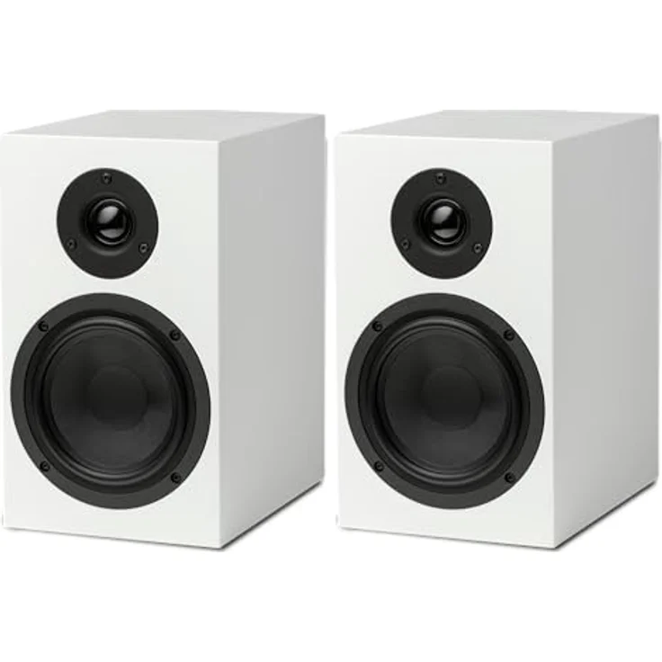 Pro-Ject Speaker Box 5 S2, Kompakter 2-Wege Monitorlautsprecher mit audiophilem Klang, seidenmatt weiß – Bild 1
