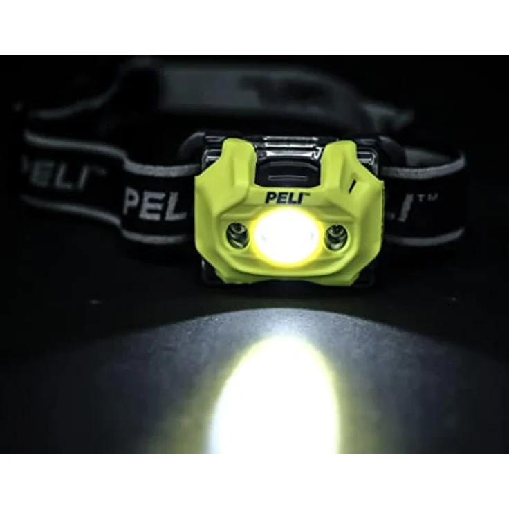 PELI 2765Z0: LED-Stirnlampe, Premium-Stirnlampe. ATEX-zertifiziert für Zone 0, hohe Qualität für Industrie, Mechaniker oder Installateure, IP54 staub- und Spritzwassergeschützt, 141 Lumen, Farbe: Gelb – Bild 4