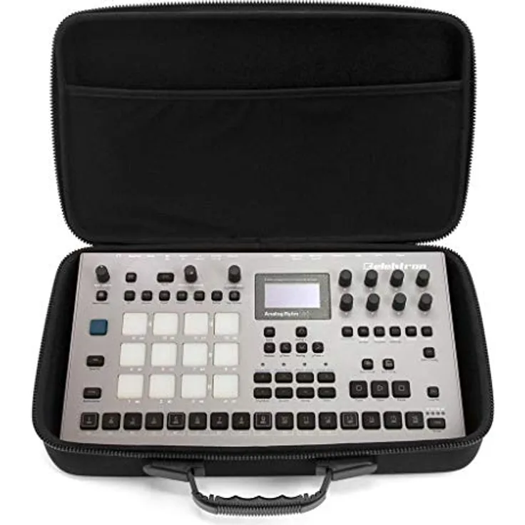 Analog Cases PULSE Case für Elektron Analog Rytm, Analog Four MKII & vergleichbare Drum Copmuter/Sampler (Transporttasche aus langlebigem, geformtem EVA/Nylon, robuster Gummitragegriff), Schwarz
